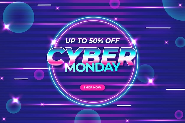 Vector flat cyber monday background