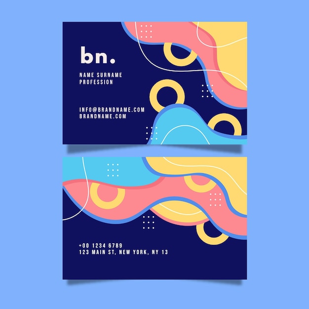 Flat design of abstract business card