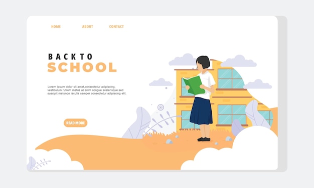 Vector flat design back to school template