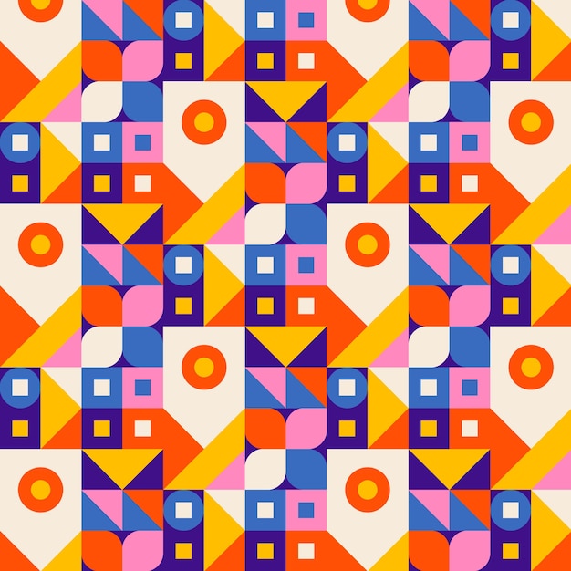 Flat design colorful geometric pattern