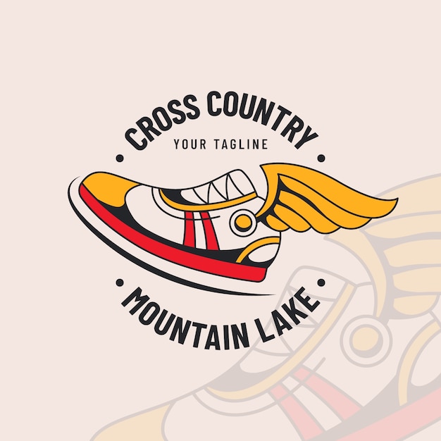 Flat design cross country logo design