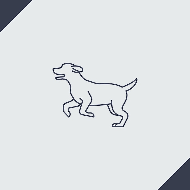 Flat design dog outline illustration