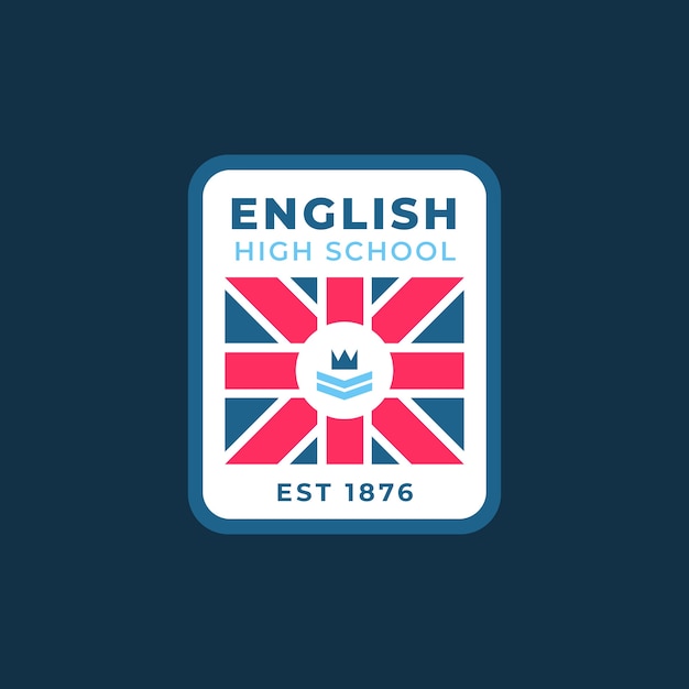 Flat design english school logo template