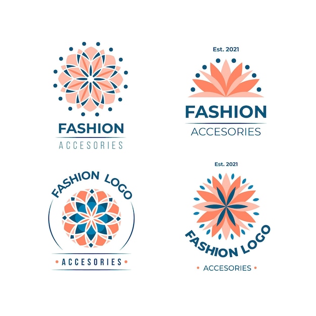 Flat design fashion accessories logo pack