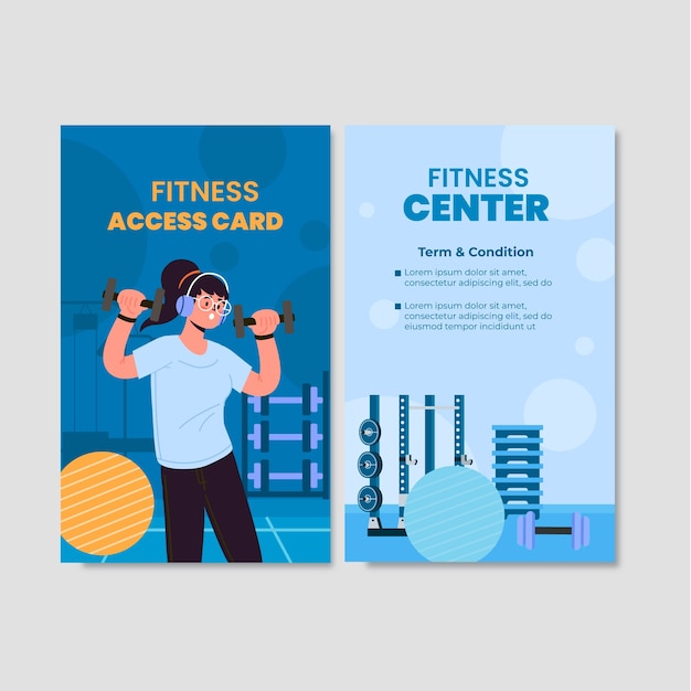 Flat design fitness center template