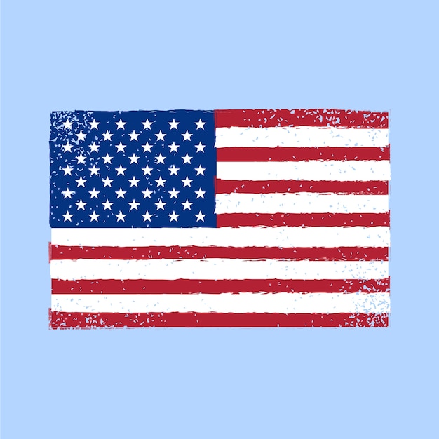 Flat design grunge american flag background