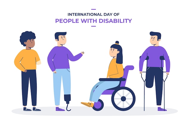 Vector flat design international day of people with disability