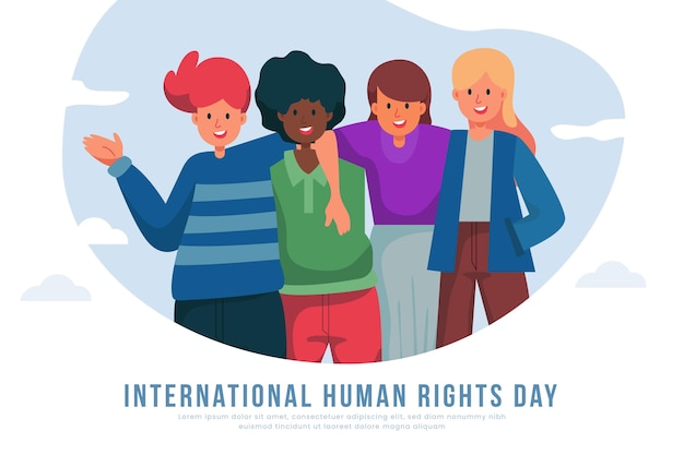 Flat design international human rights day background