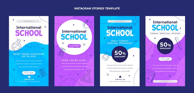 Flat design international school template