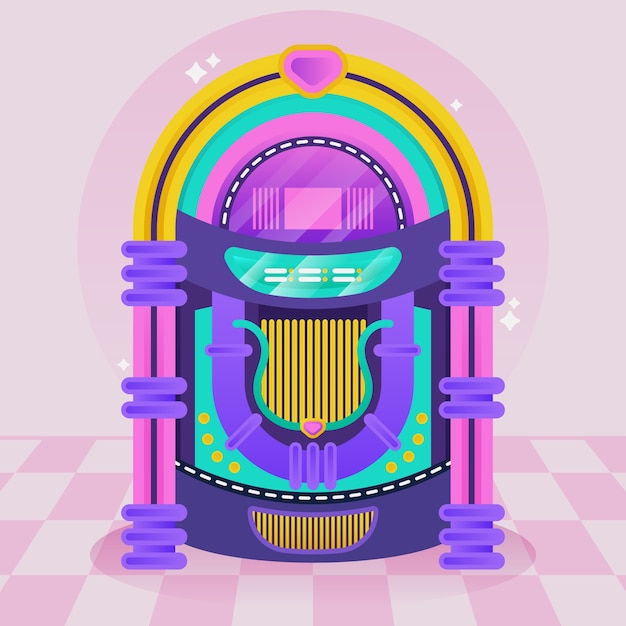 Flat design jukebox illustration