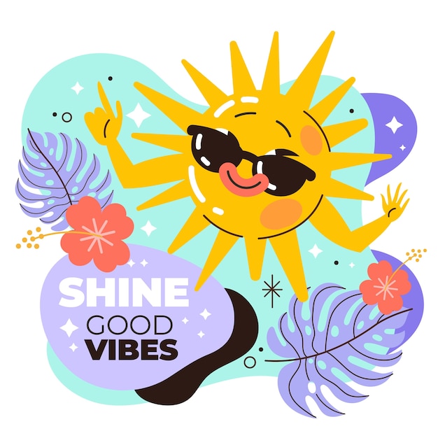 Vector flat design positive vibes illustration