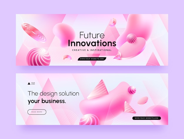 Flat design realistic horizontal banner