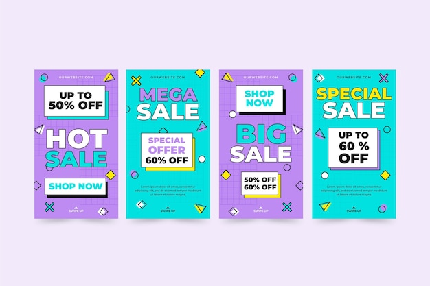 Flat design sale ig stories collection