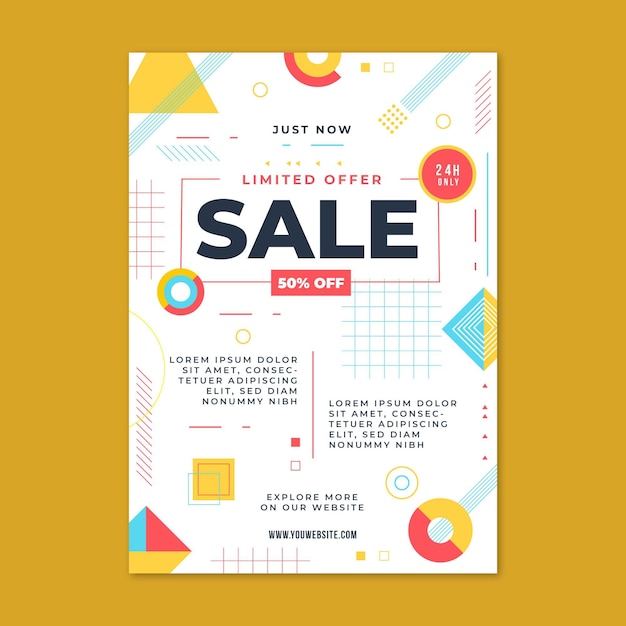 Vector flat design sales poster template