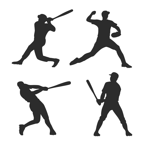 Flat design sport silhouettes