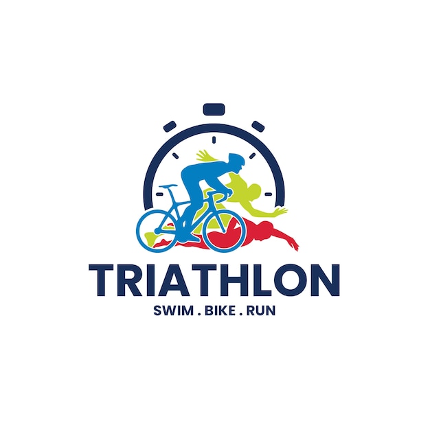 Flat design triathlon logo