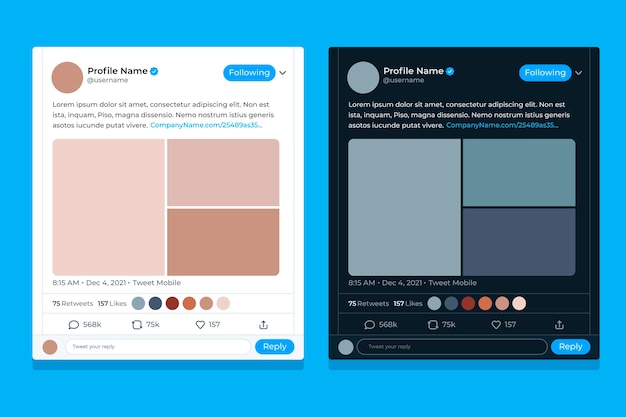 Flat design tweet mockup