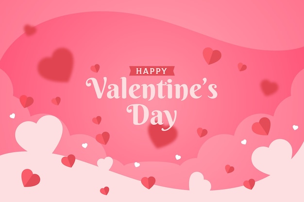 Vector flat design valentine's day greeting wallpaper