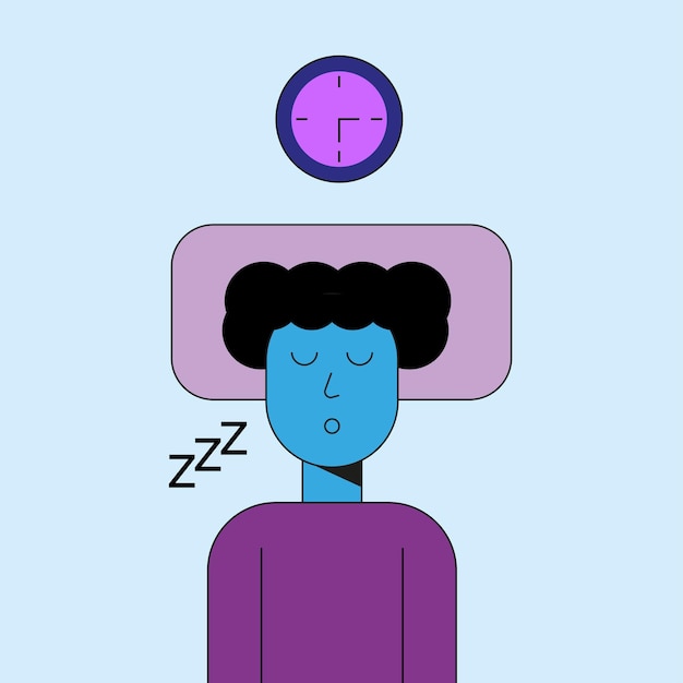 Flat design vector character sleeping