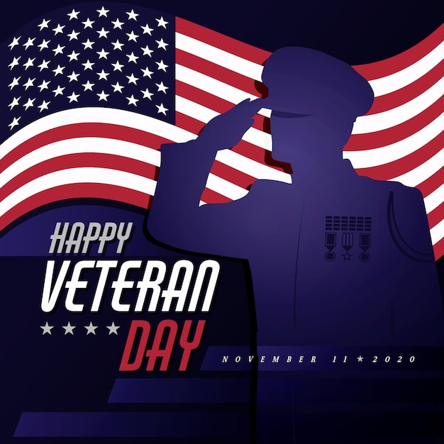 Flat design veterans day