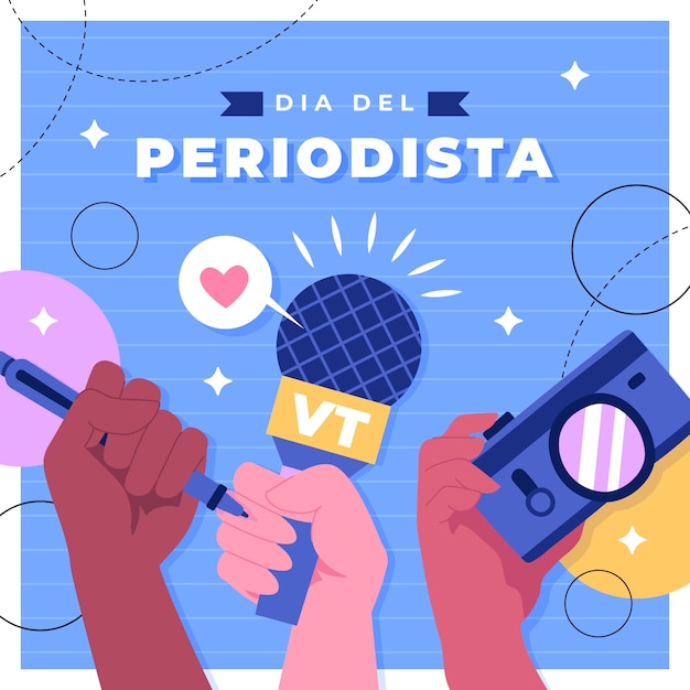 Flat dia del periodista illustration