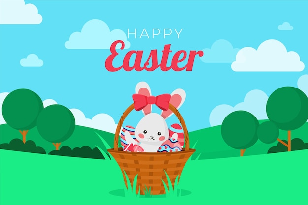 Flat easter background