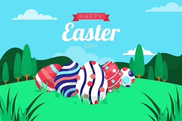 Flat easter background