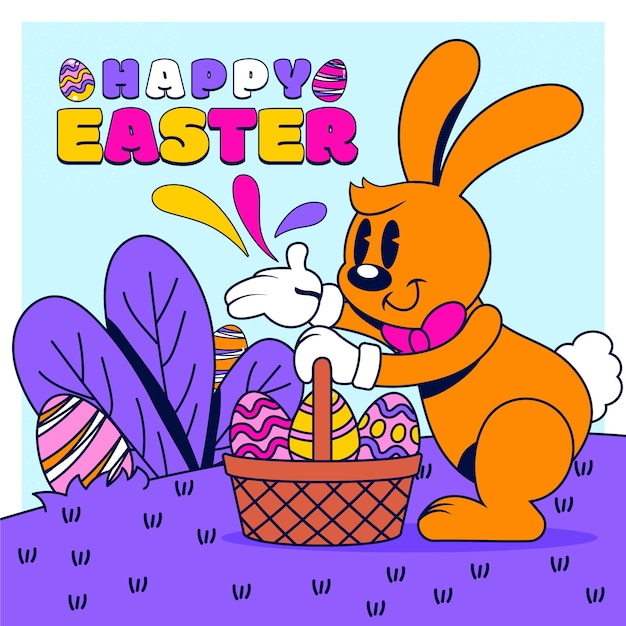 Flat easter illustration