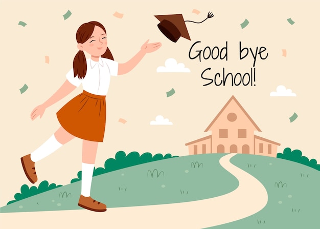 Vector flat end of school background