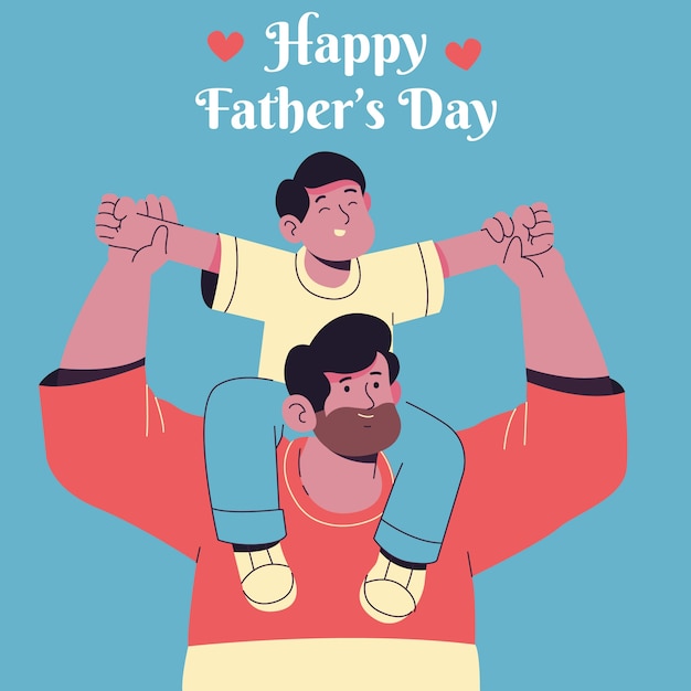 Flat father's day illustration