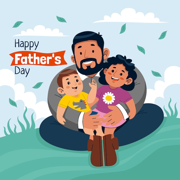 Flat father's day illustration