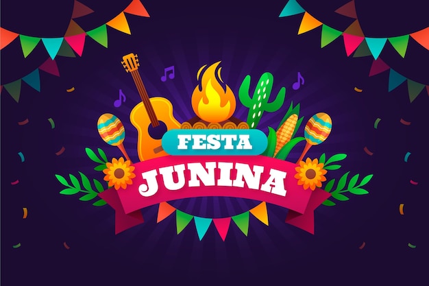 Flat festa junina illustration