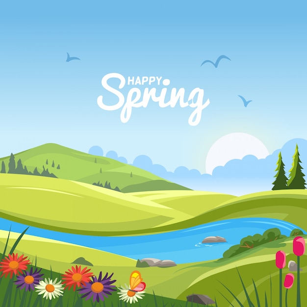 Flat field spring background