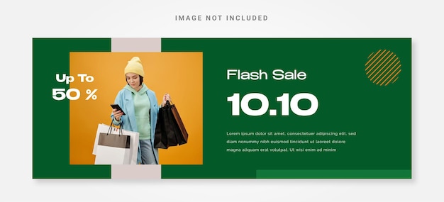 Flat flash sale design banner template