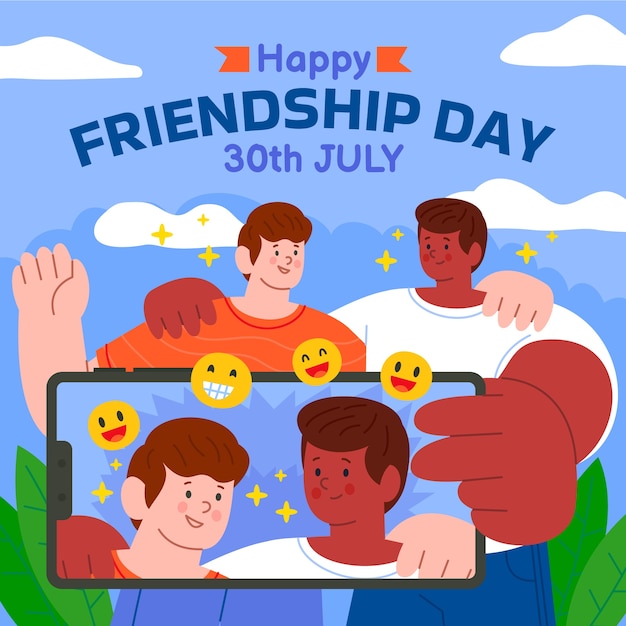 Flat friendship day illustration