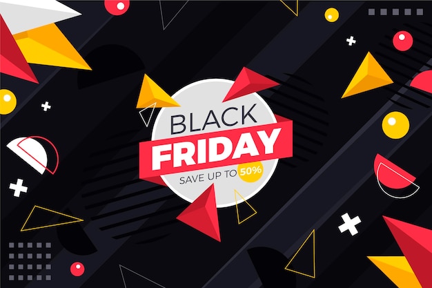 Flat geometric black friday background