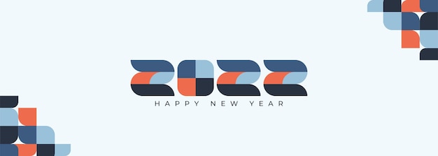 Flat geometric design new year 2022