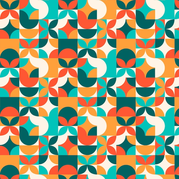 Flat geometric mosaic pattern design