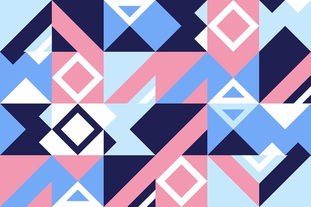 Flat geometric mosaic pattern design