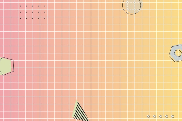 Vector flat grid geometric memphis background