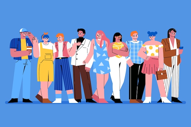 Vector flat group of people illustration