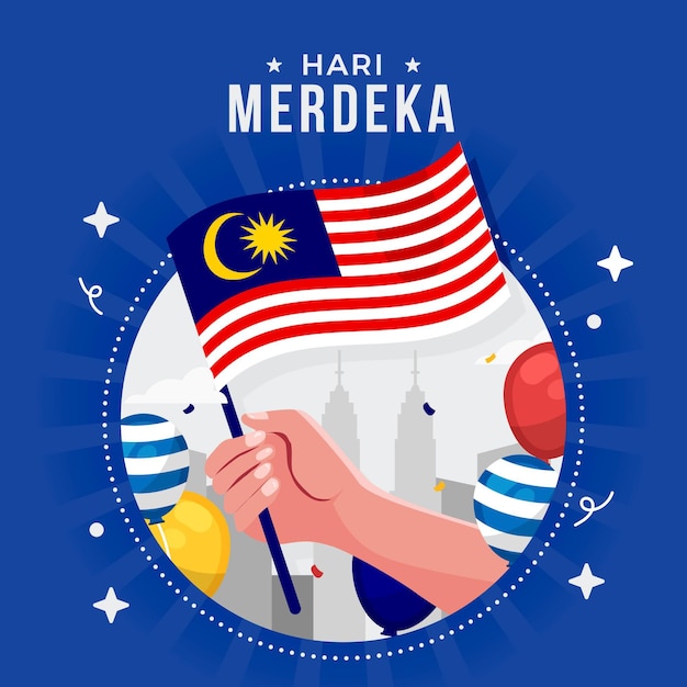 Vector flat hari merdeka illustration