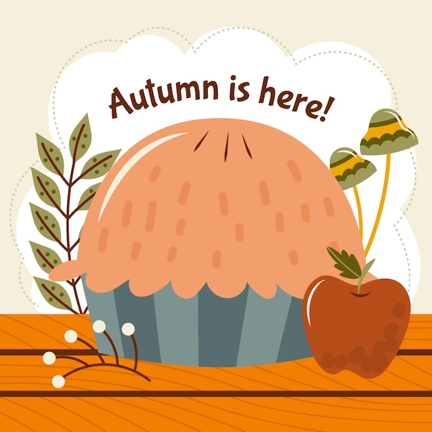 Vector flat illustration for autumn