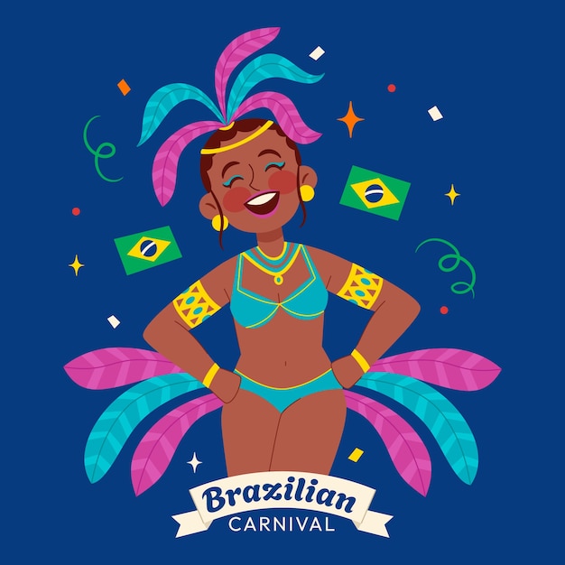 Vector flat illustration for brazilian carnival