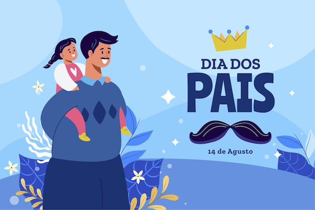 Flat illustration for dia dos pais celebration