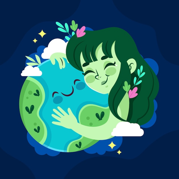 Flat illustration for earth day celebration