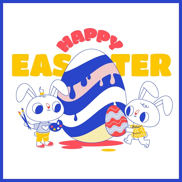 Flat illustration for easter celebration