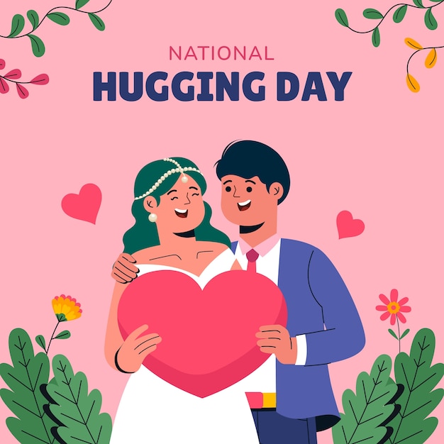 Flat illustration for hug day celebration