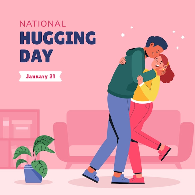 Flat illustration for hug day celebration