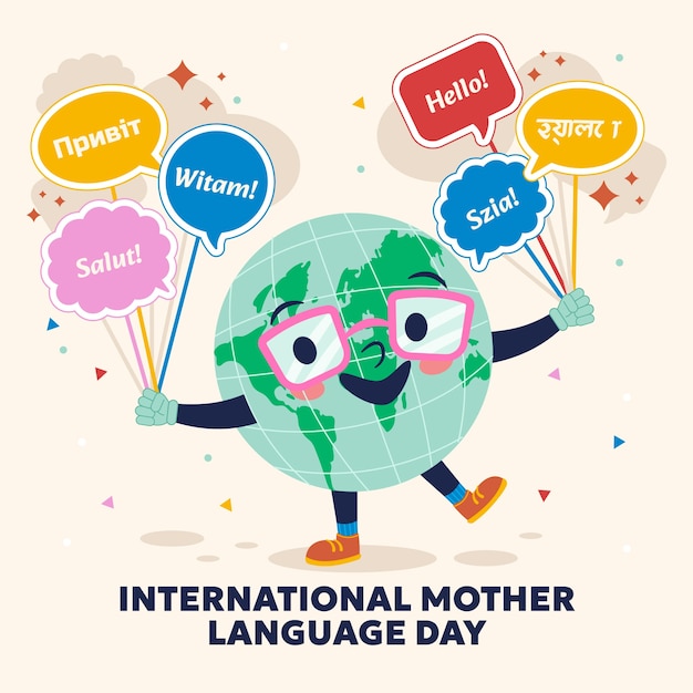 Vector flat illustration for international mother language day